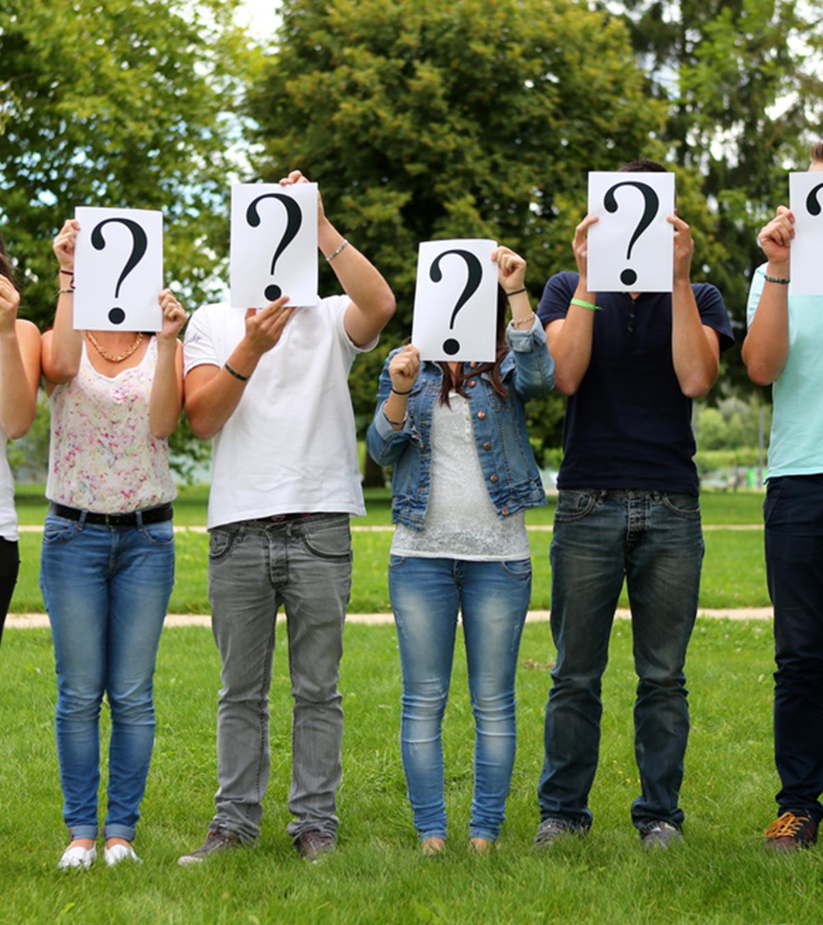 People are holding question mark poster