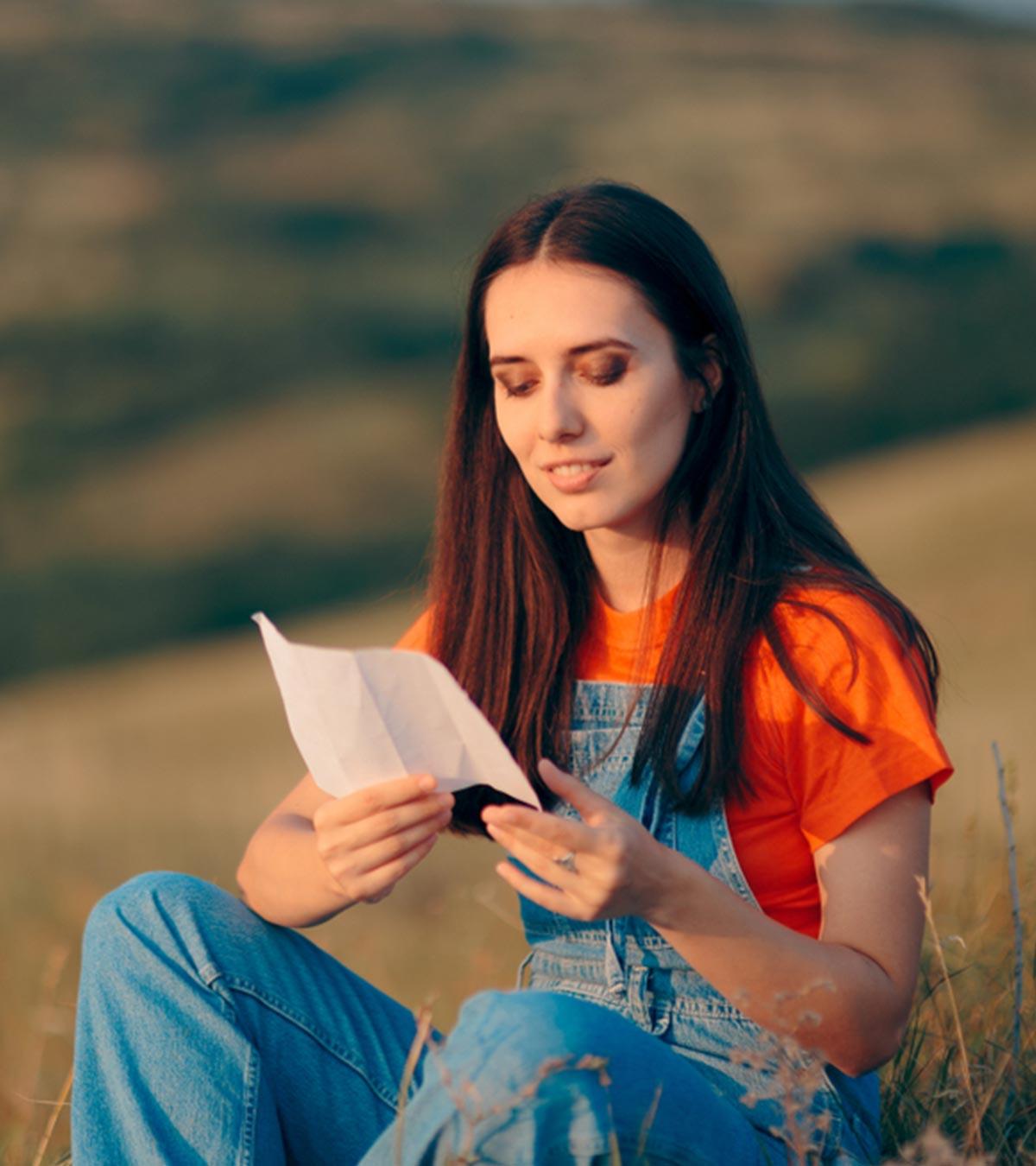 A Woman Reading Love Poem