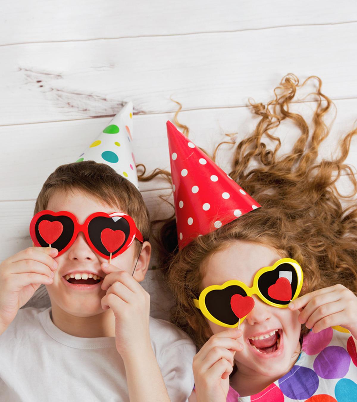 Two kids are enjoying on valentines day