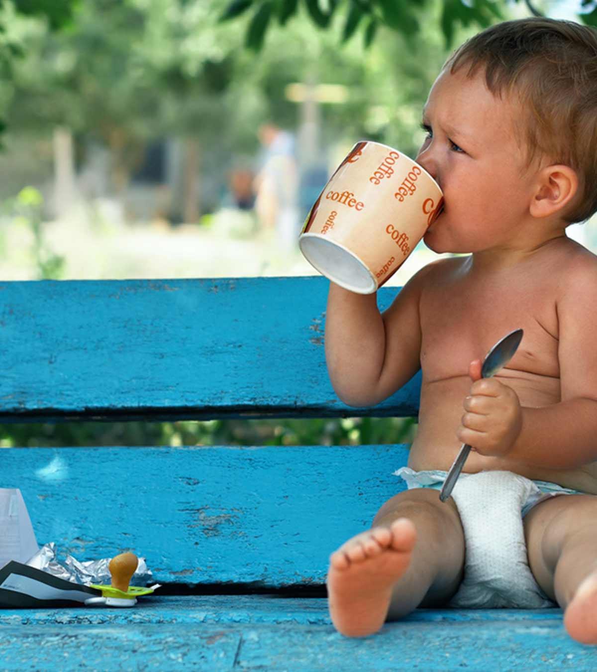 Baby Drinking Coffee