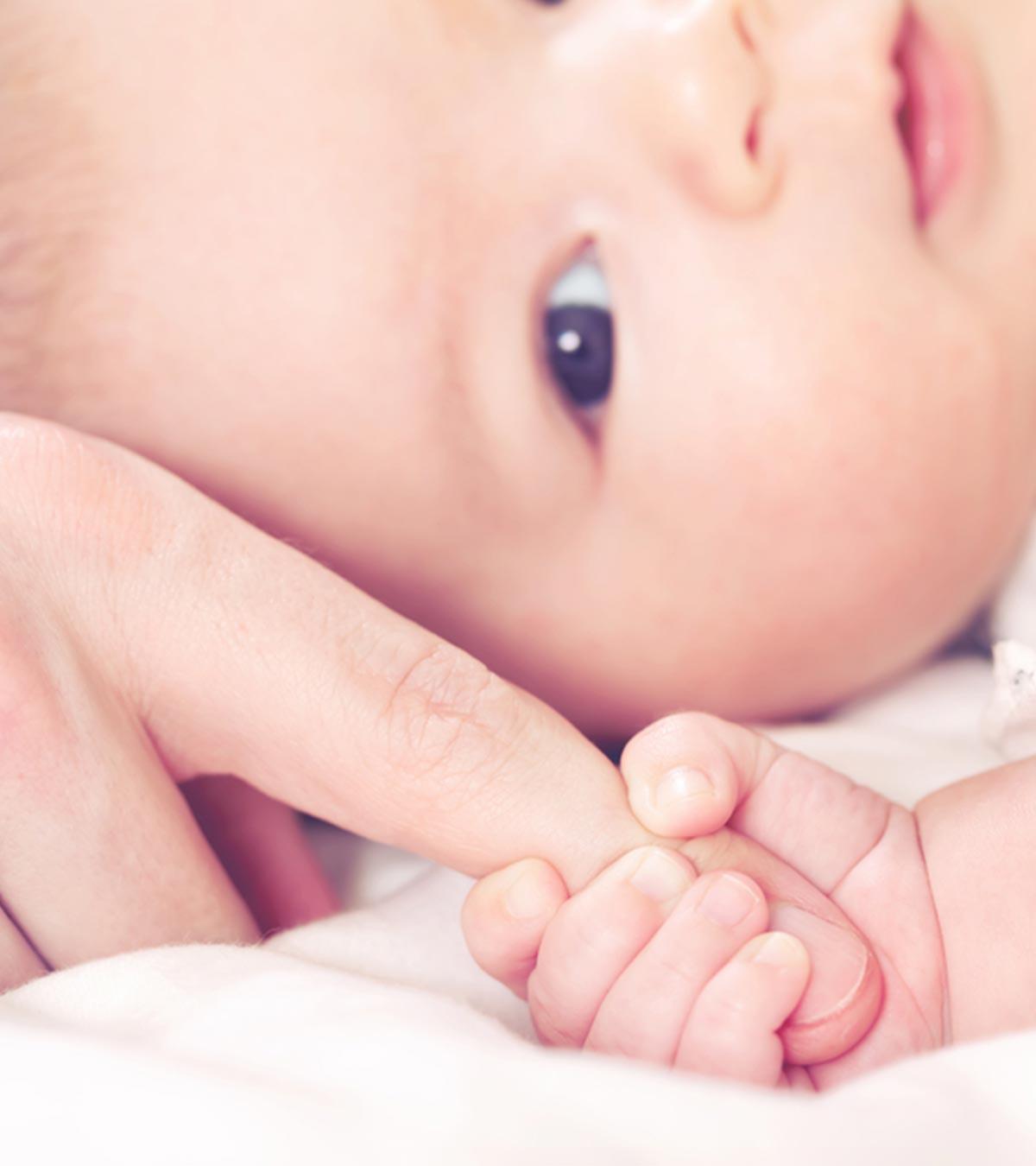 Baby Grasping Finger, Indicating Reflexes