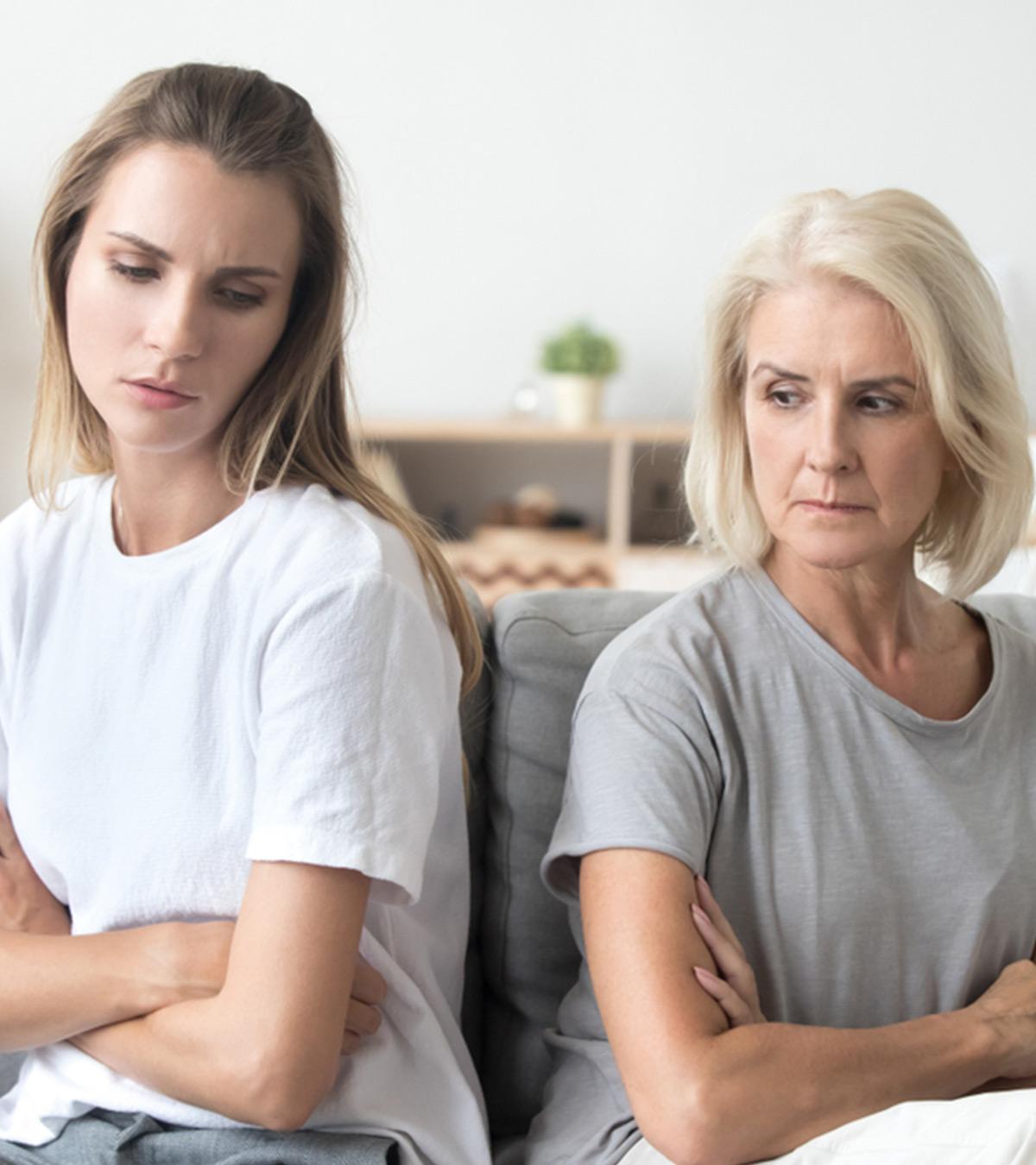Woman Looking Stressed Or Upset About Her Mother-in-law