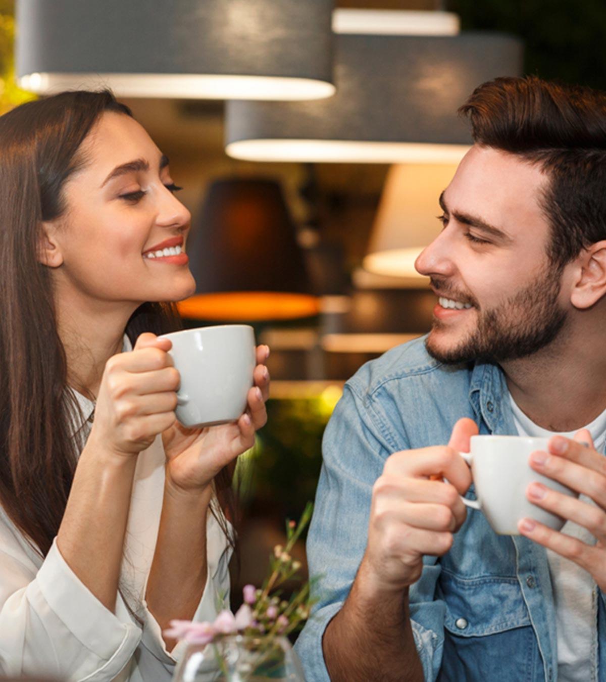 Man And Woman Talking And Smiling & Keeping The Conversation Going
