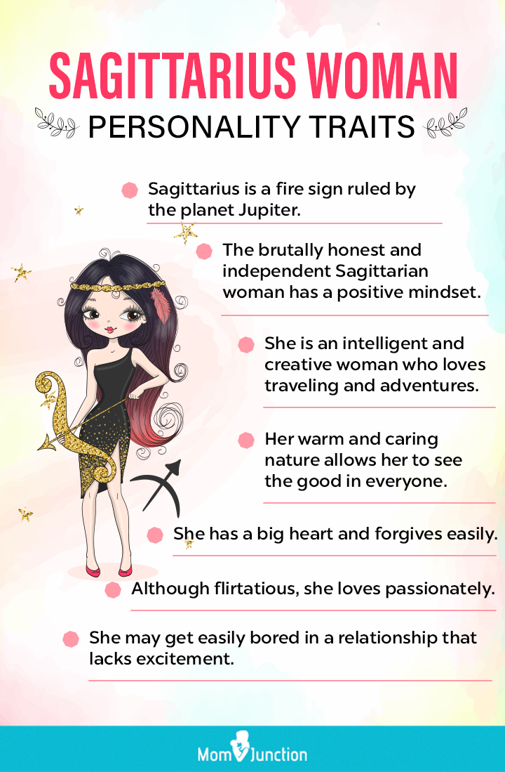 sagittarius woman characteristics and personality traits (Infographic)