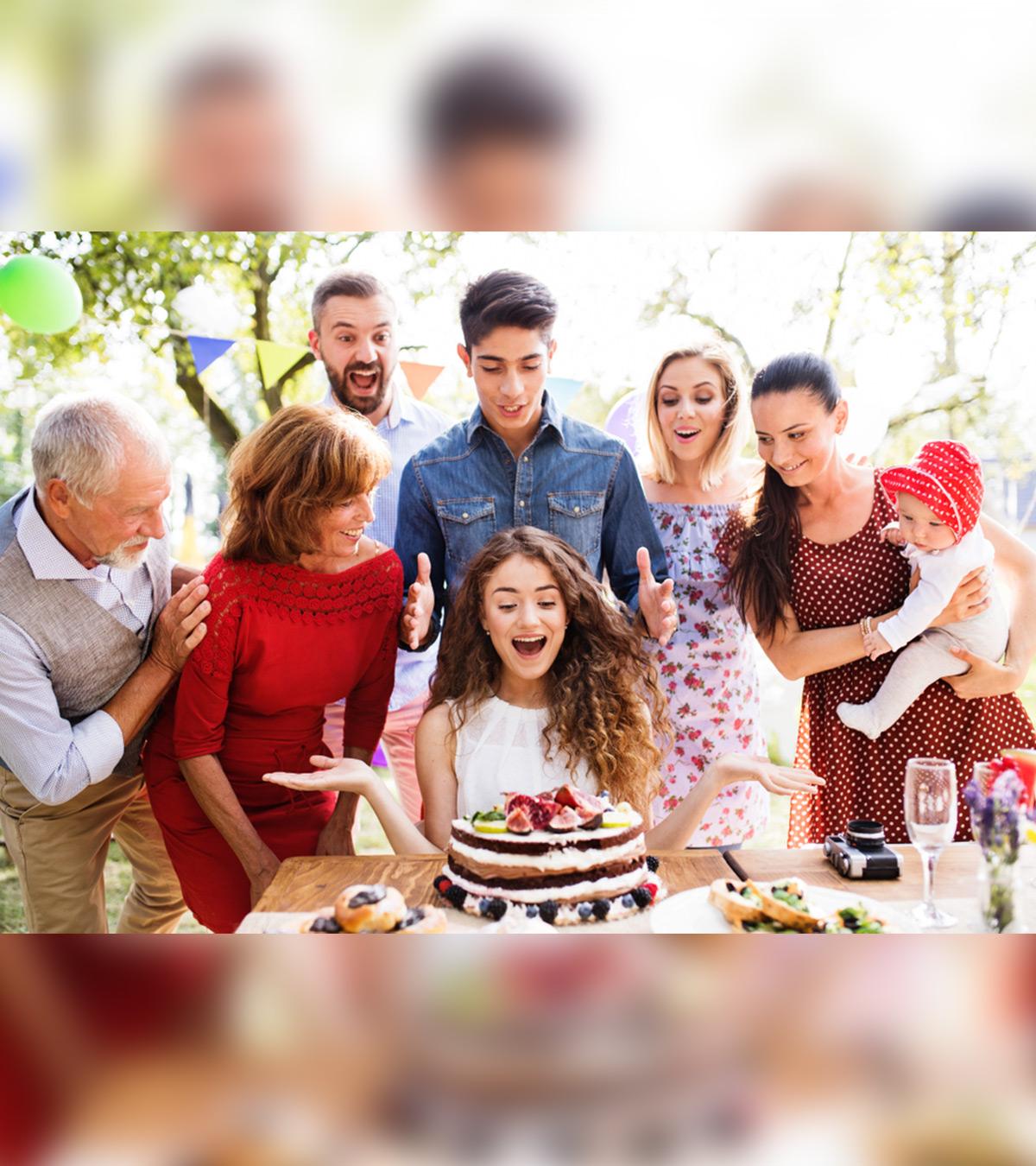 A girl celebrating her 16th birthday party