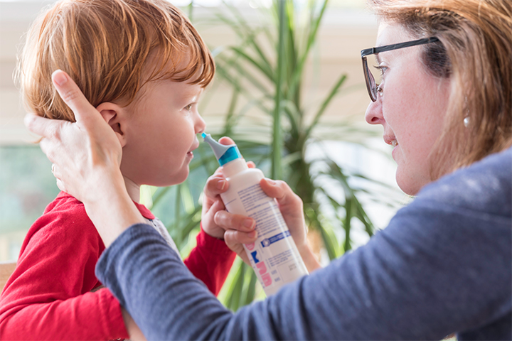 Nasal saline sprays are relatively safe for children