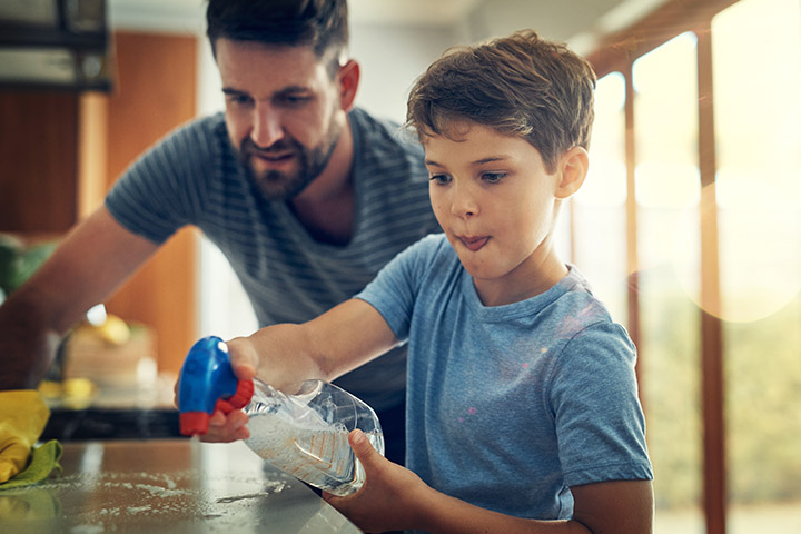 Let them observe you clean, Responsibility for kids
