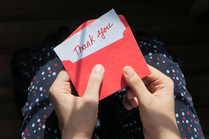 Writing a 'Thank You' note, kindness activity for kids