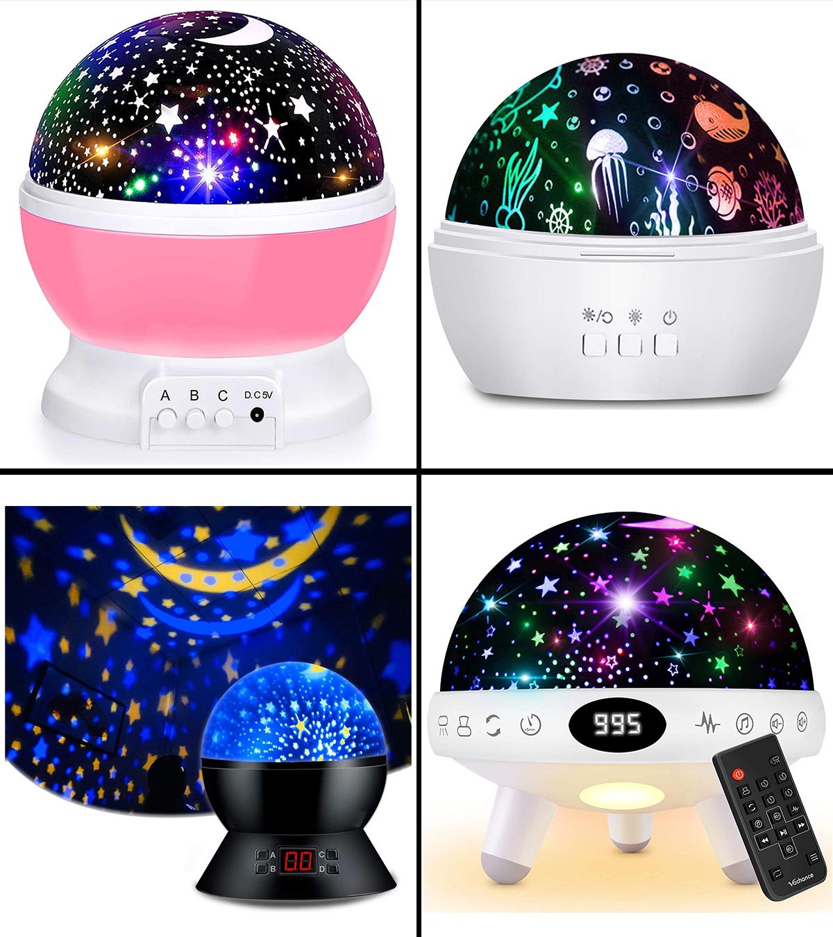 Kids Night Light, Baby Night Light, 6 Movies Star Sky Projector Night  Light, 12 Colors Pro