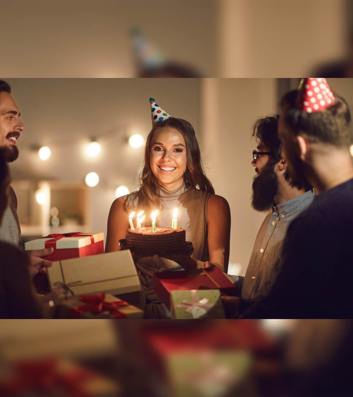 Group of people singing birthday poems for friends