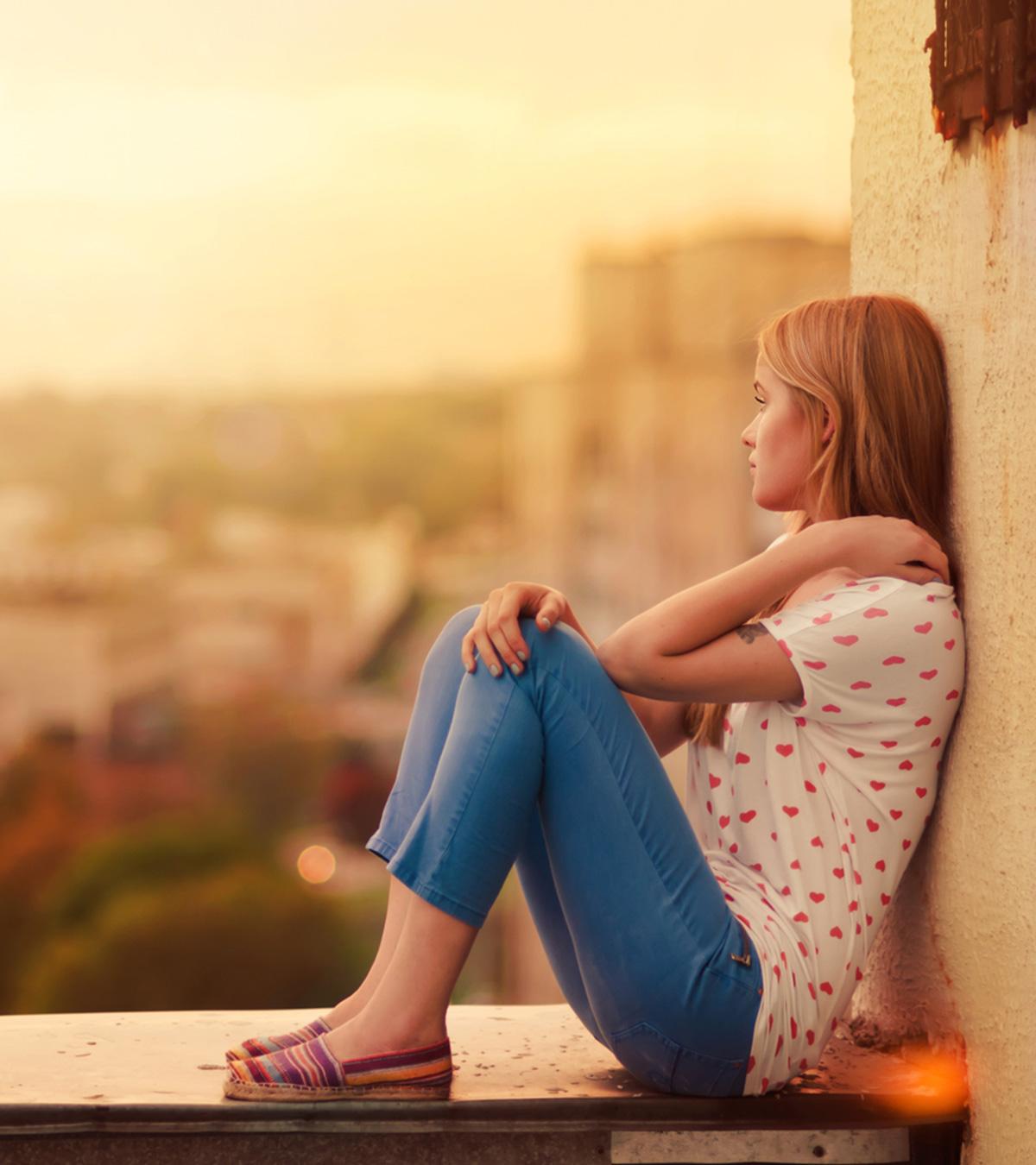 Woman Sitting And Waiting For Love
