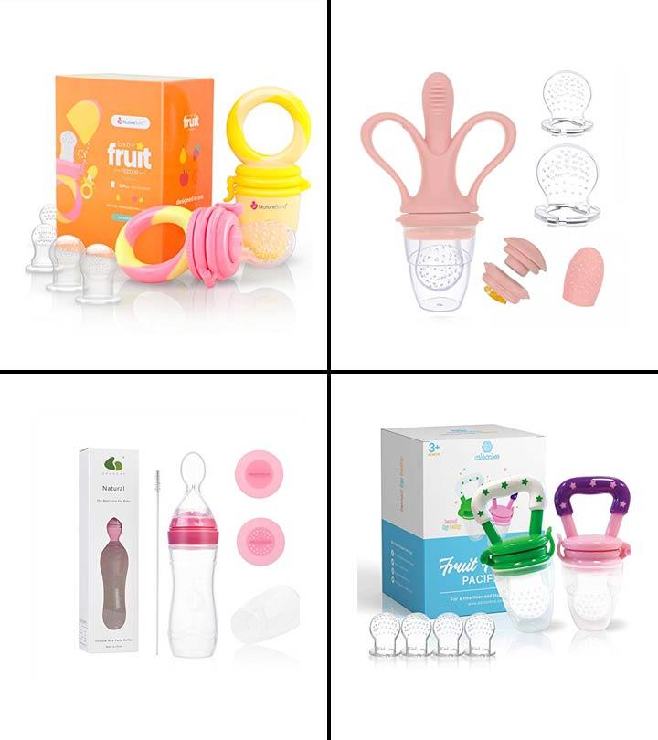 Termichy Baby Fruit Feeder Pacifier: Self Feeding Baby Food Feeder for  Teething Relief - Squeeze Baby Food Dispensing Spoon