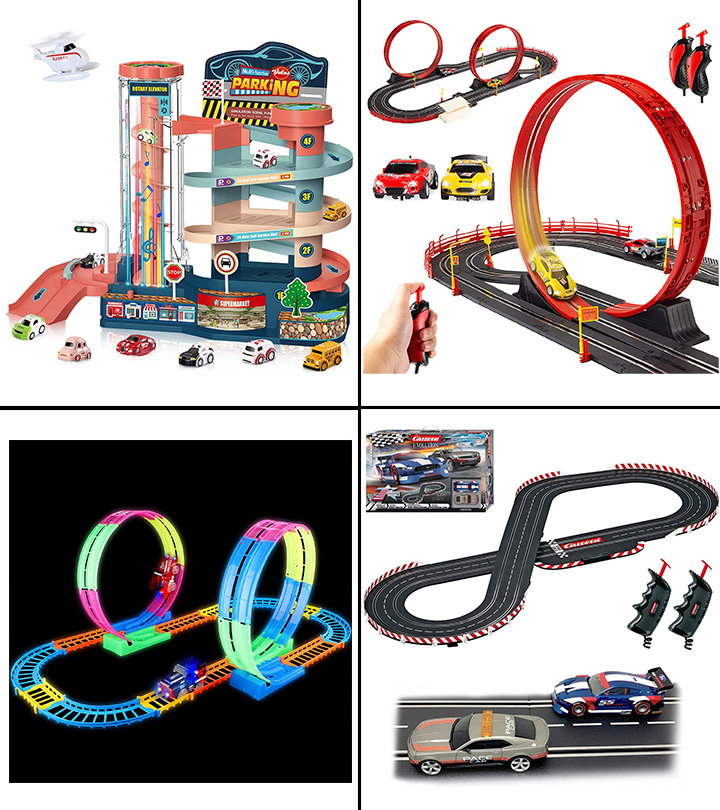  Track Racer Racing Cars Toy for Kids : Toys & Games