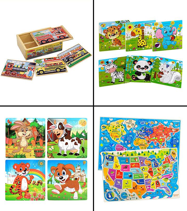 Montessori Mama Wooden Toddler Puzzles for Kids Ages 2-4