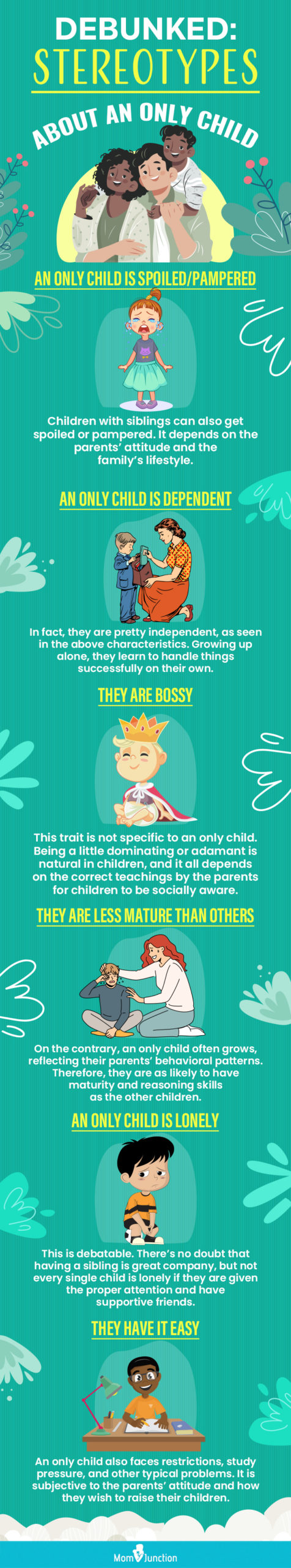 debunked stereotypes about an only child (infographic)