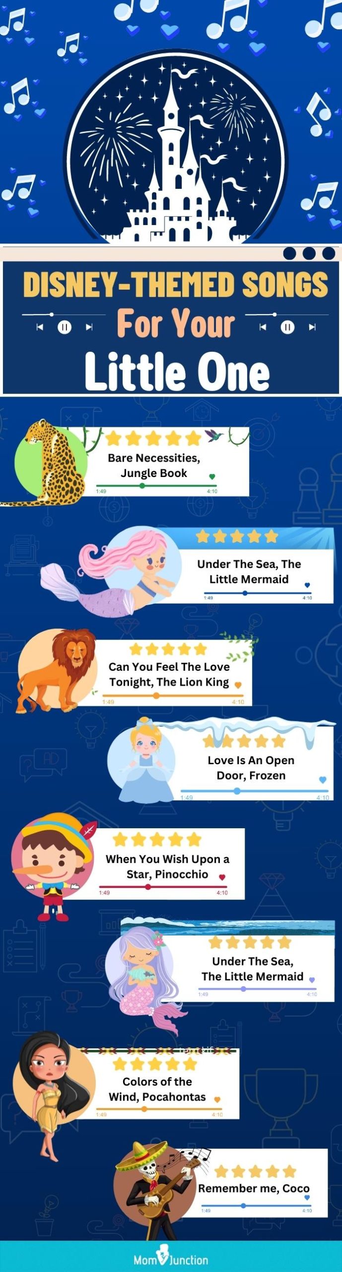 disney themed songs for babies (infographic)