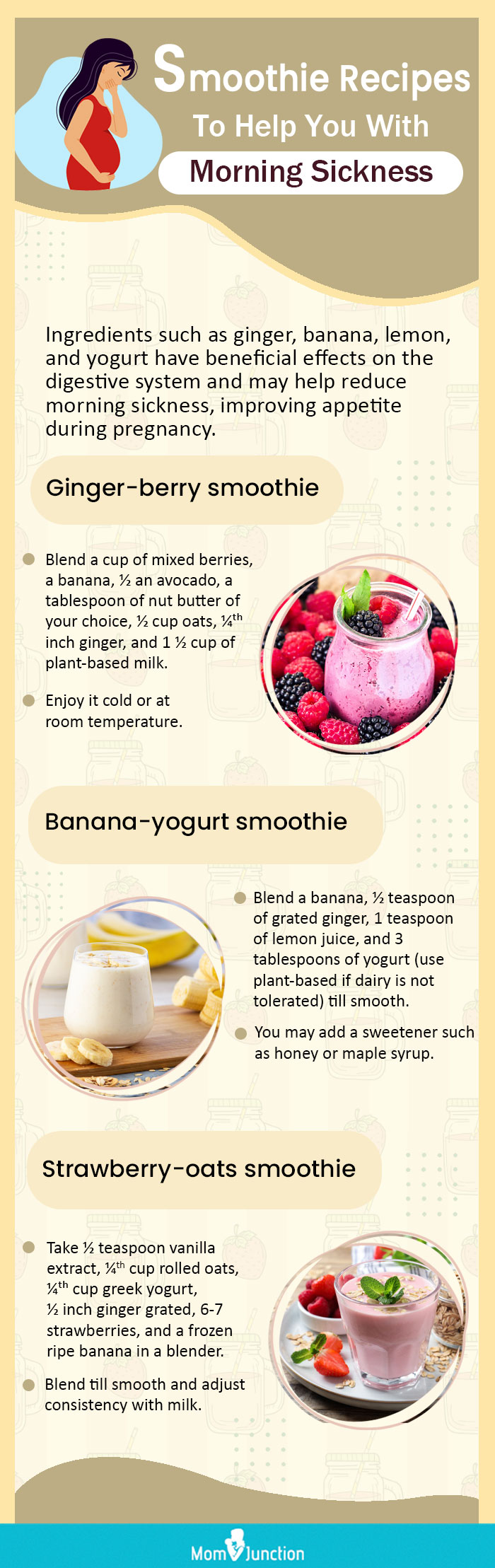 pregnancy smoothies to cope with morning sickness (infographic)