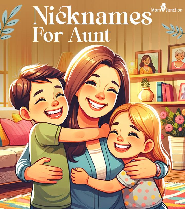 Children are hugging their aunt