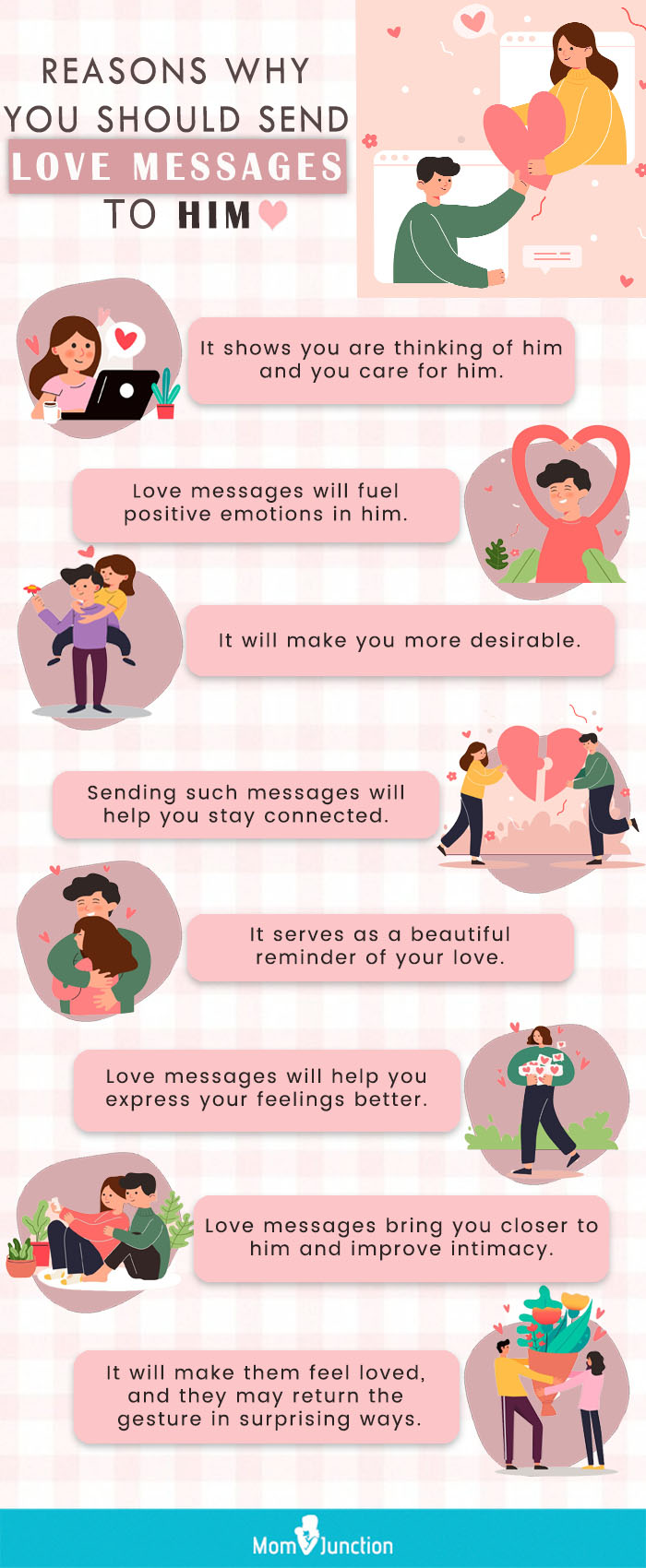 100+ Cute & Romantic Love Messages For Him To Make His Day
