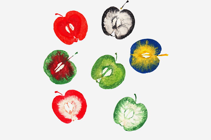 Stamped apple art
