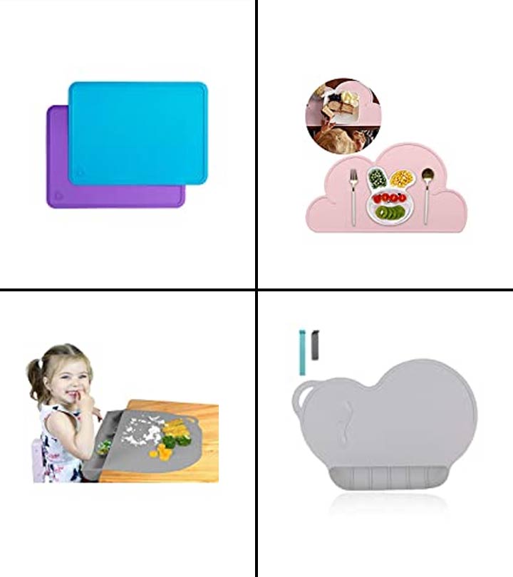 Silicone Placemats Set of 6, Placemats for Dining Kitchen Table Waterproof,  Silicone Placemats Colorful for Kids Baby Toddler Non Slip, Placemats Heat