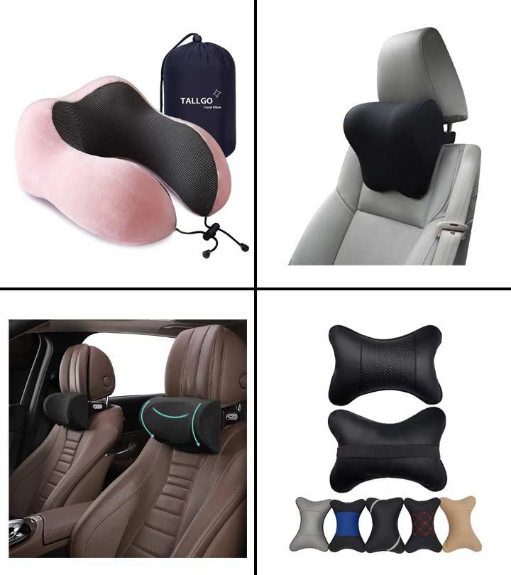 SEAHOME Car Seat Headrest Neck Rest Cushion - Ergonomic Car Neck Pillow Durable 100% Pure Memory Foam Carseat Neck Support - Comfty Car Seat Back