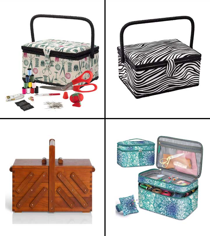 Large Sewing & Craft Basket, Sewing Organizer Box w/Drawer