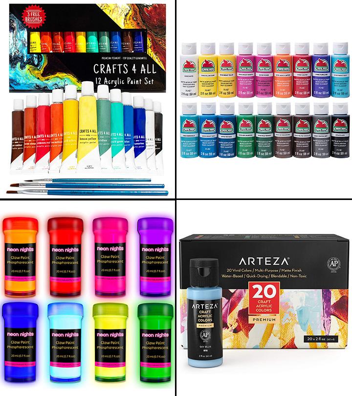 Glow-in-The-Dark Paint, Multi-Surface Acrylic Paints for Outdoor and Indoor  Use on Canvas & Walls, Halloween Decorate, Gifts for Artists