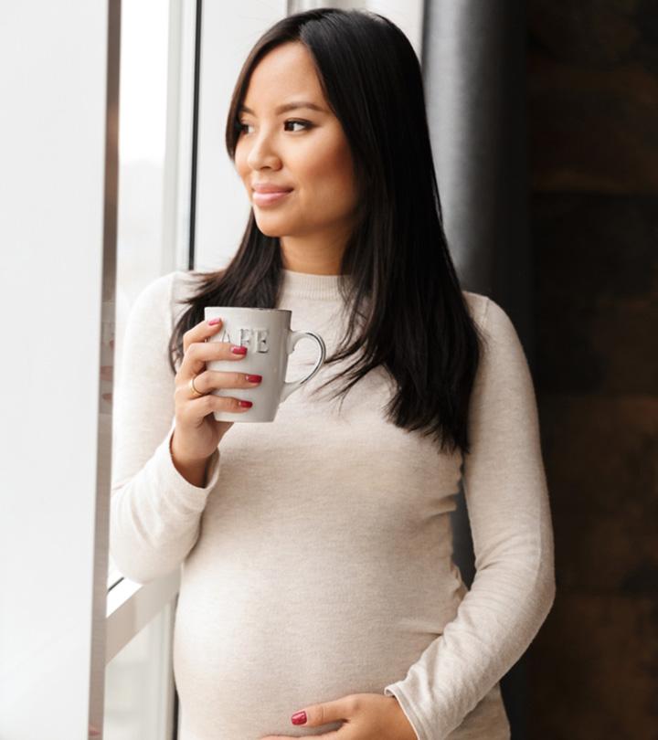 A Pregnant Woman Drinking Decaffeinated Coffee