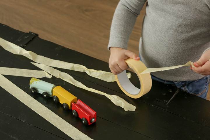 Mask tape game activity for kids with adhd