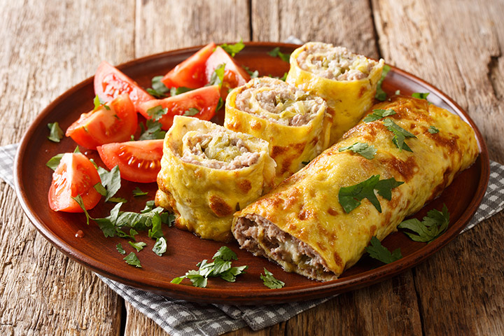 Stuffed and rolled omelets low carb recipes for kids