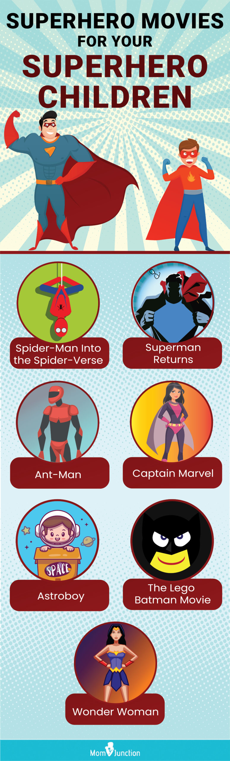 superhero movie for your super hero children (infographic)