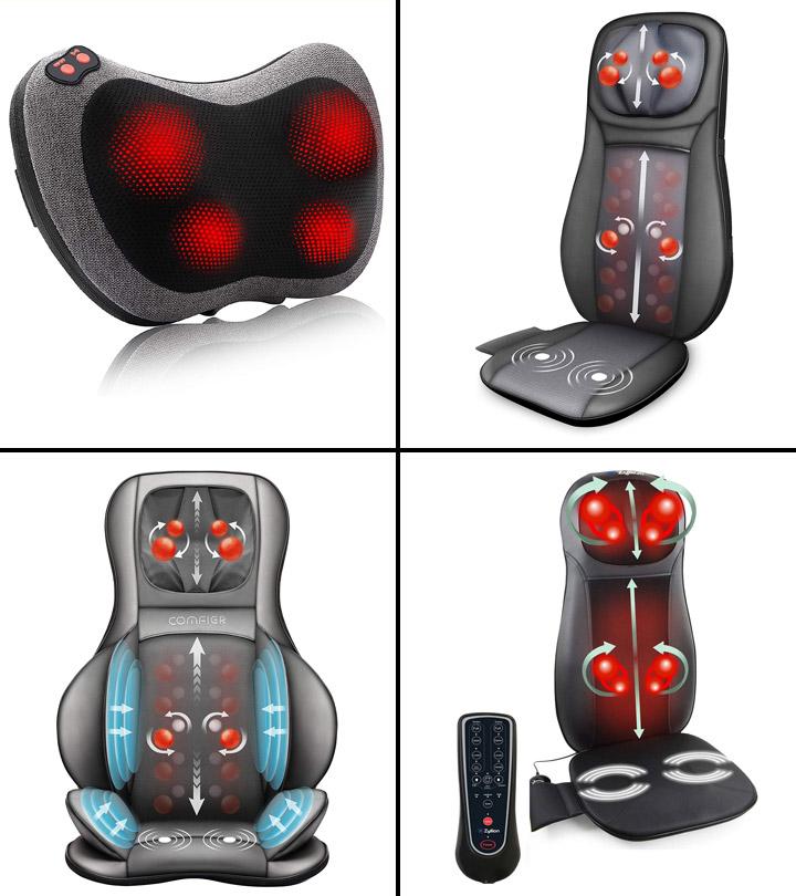 Comfier Back Massager with Heat Shiatsu Massage Chair Pad Air Compression  Seat Cushion, Black, Gifts for Mom,Dad 