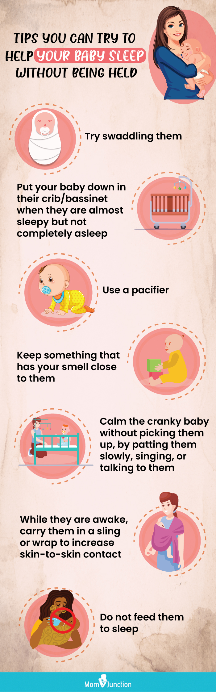 getting your baby to sleep without having to hold them (infographic)