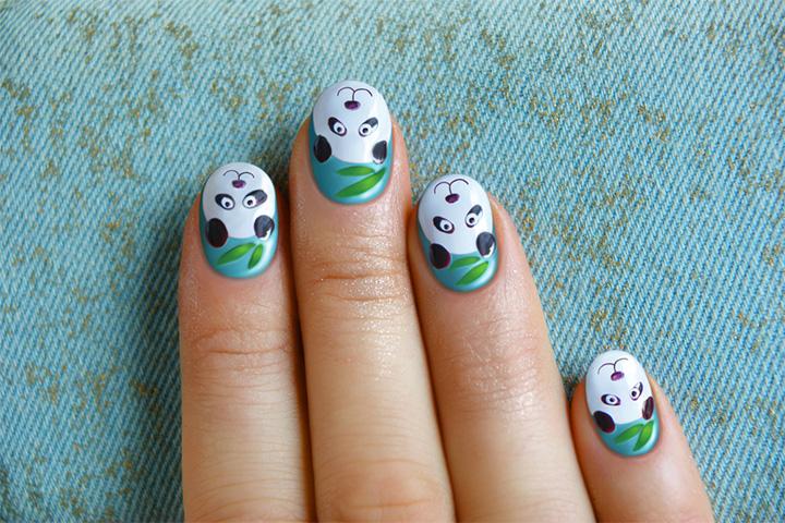 Panda nail art