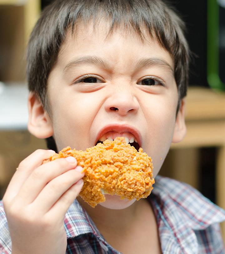A kid eating snacks