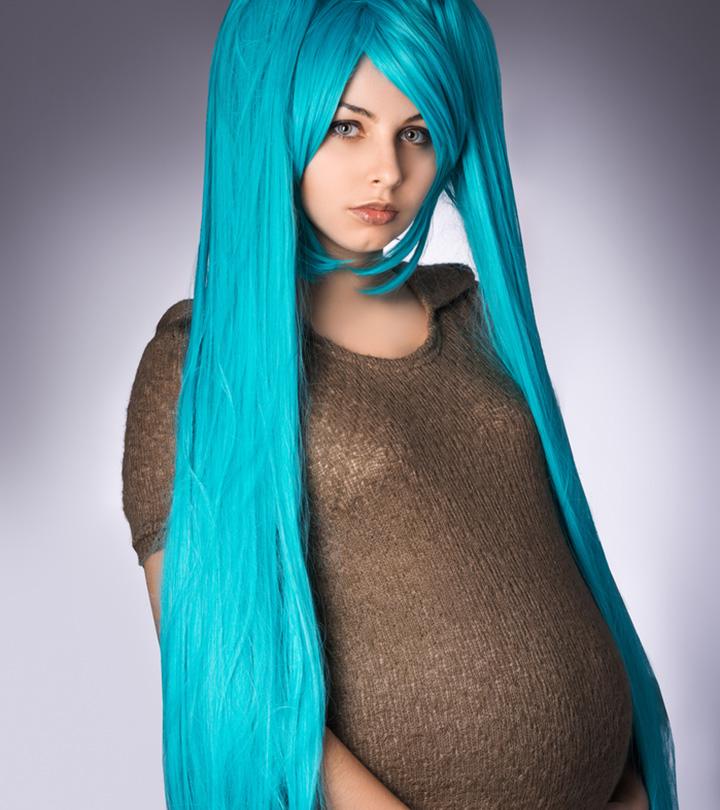 A Pregnant Woman In Dye Hair