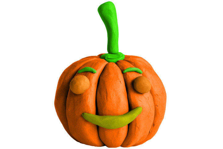 Clay modeling pumpkin activity for kids