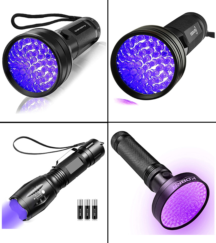 Black Light ,Flashlight, LED UV Torch 2 in 1 Blacklight with 500LM  Highlight, 4 Mode, Waterproof for Pet Clothing Food Fungus Detection/Night  Fishing/Travel