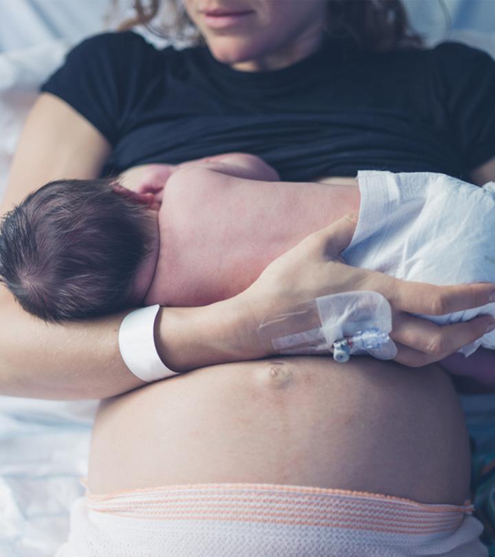 Woman Feeding Baby After C-Section