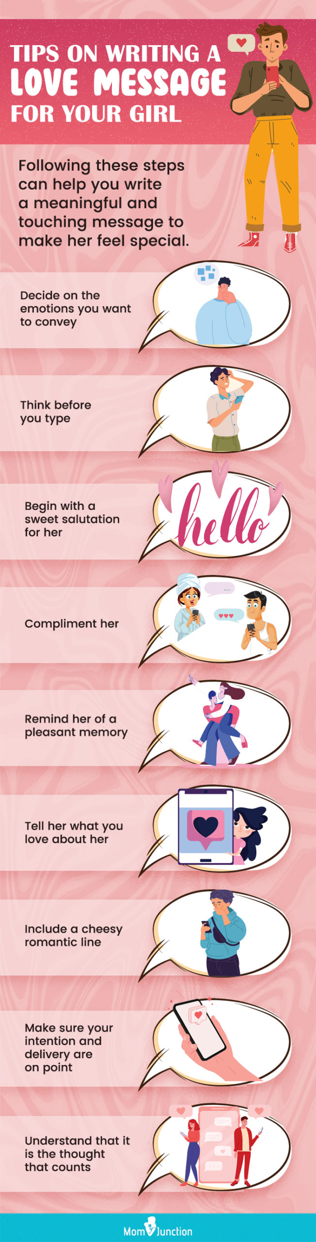 tips on writing a love message for your girl (infographic)