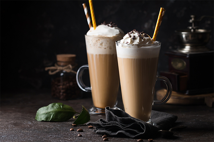 Coffee loaded with sugar and whipped cream is unhealthy for children