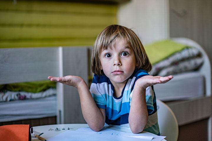 Confused Child In Classroom