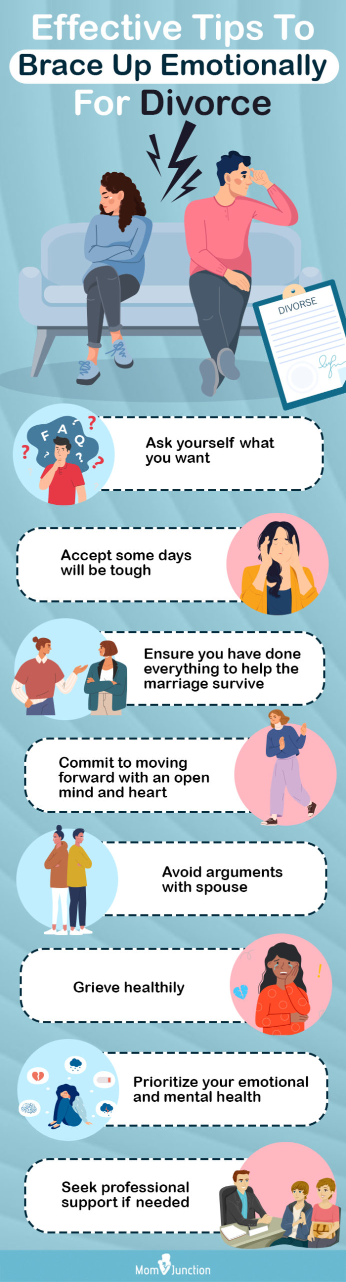 tips to brace up emotionally for divorce (infographic)