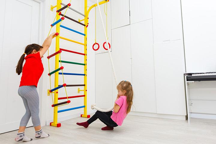 Girls engaging in parallel play