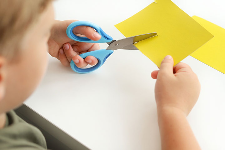 Left handed scissors allow children to avoid making a mess while cutting