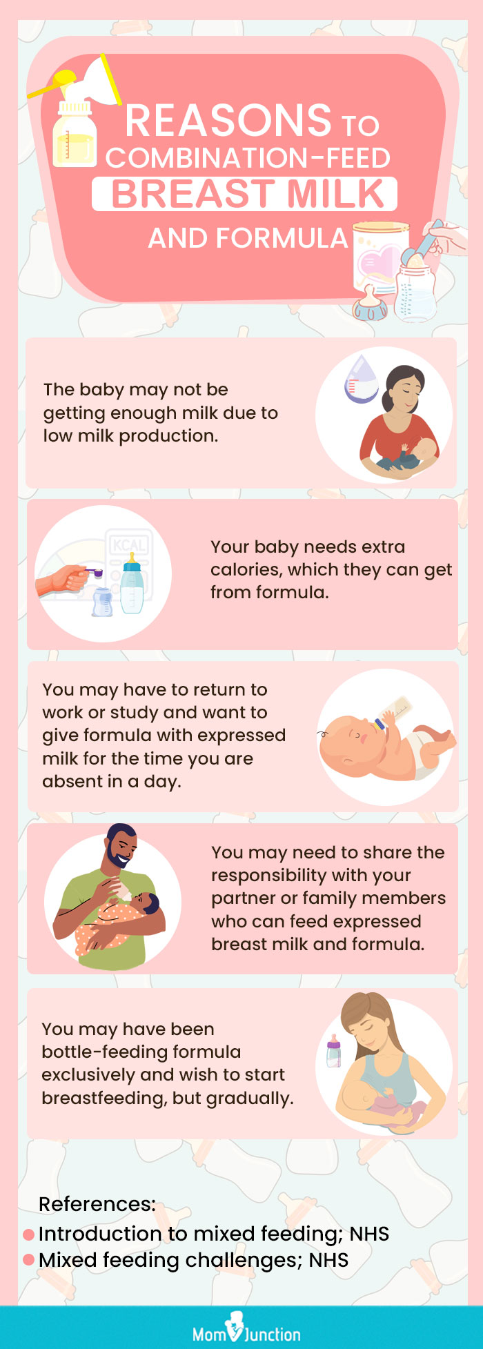 reasons to combination feed breast milk and formula (infographic)