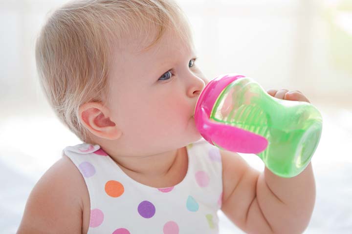 Sipping water from a cup may cause babies to drink excess water