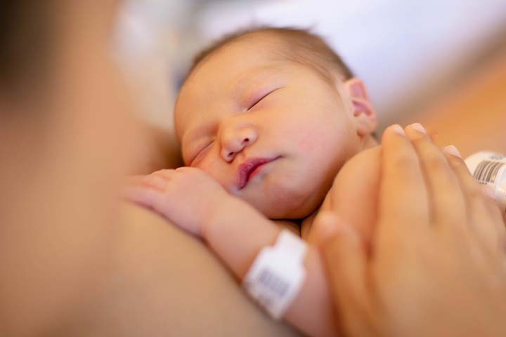 Skin-to-skin contact while comfort nursing the baby has many advantages