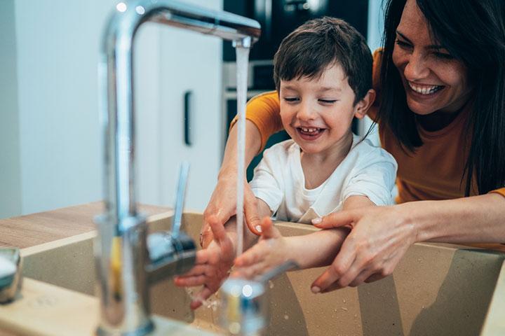 Teach your child to wash their hands when they touch the abscess.